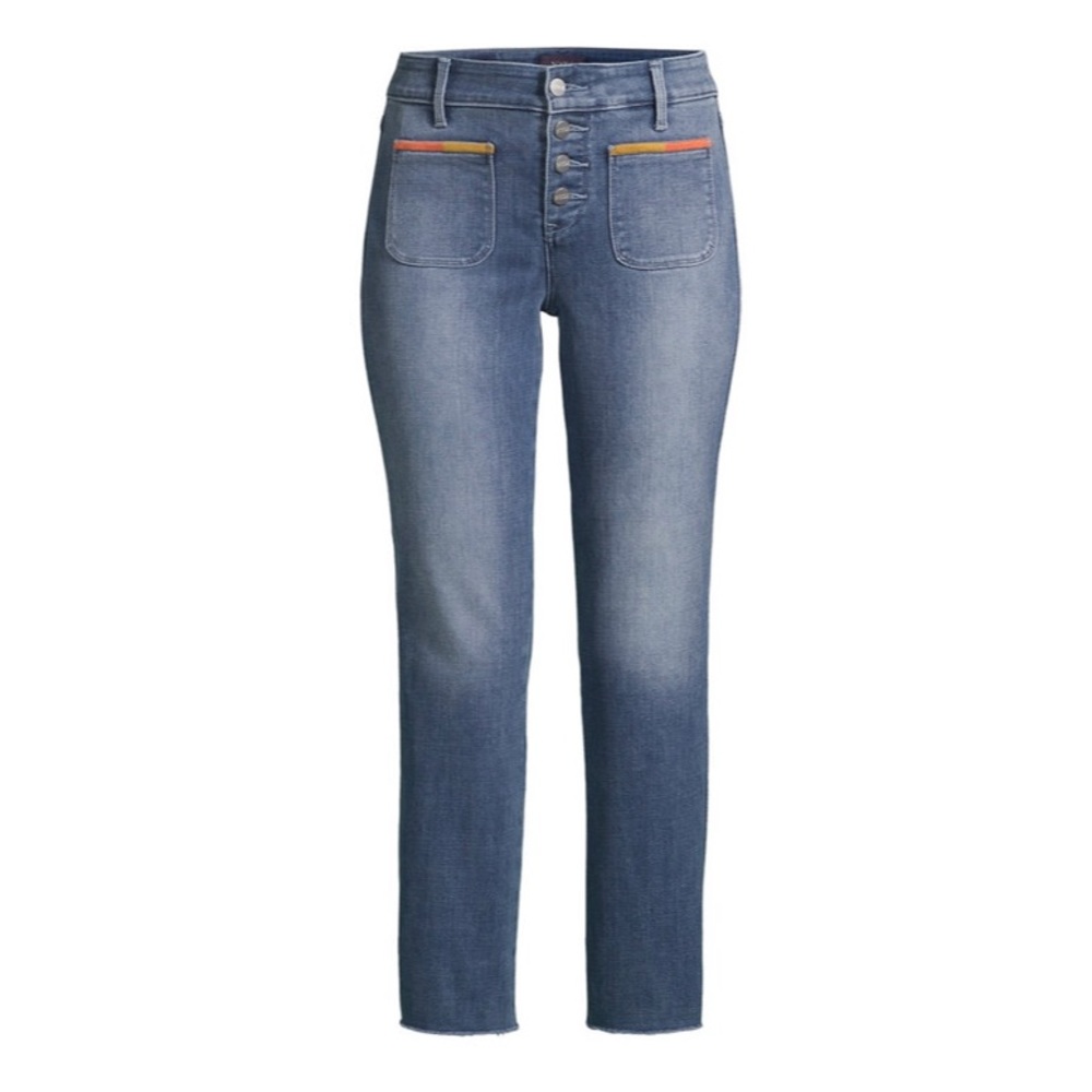 NYDJ Marilyn Embroidered Straight-Leg Ankle Jeans Plus Size 16P Petite